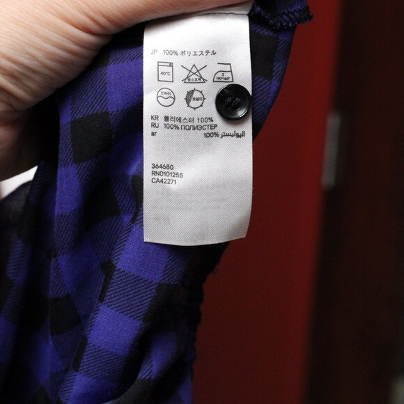 H&M Blue Plaid Blouse - Picture 13 of 13